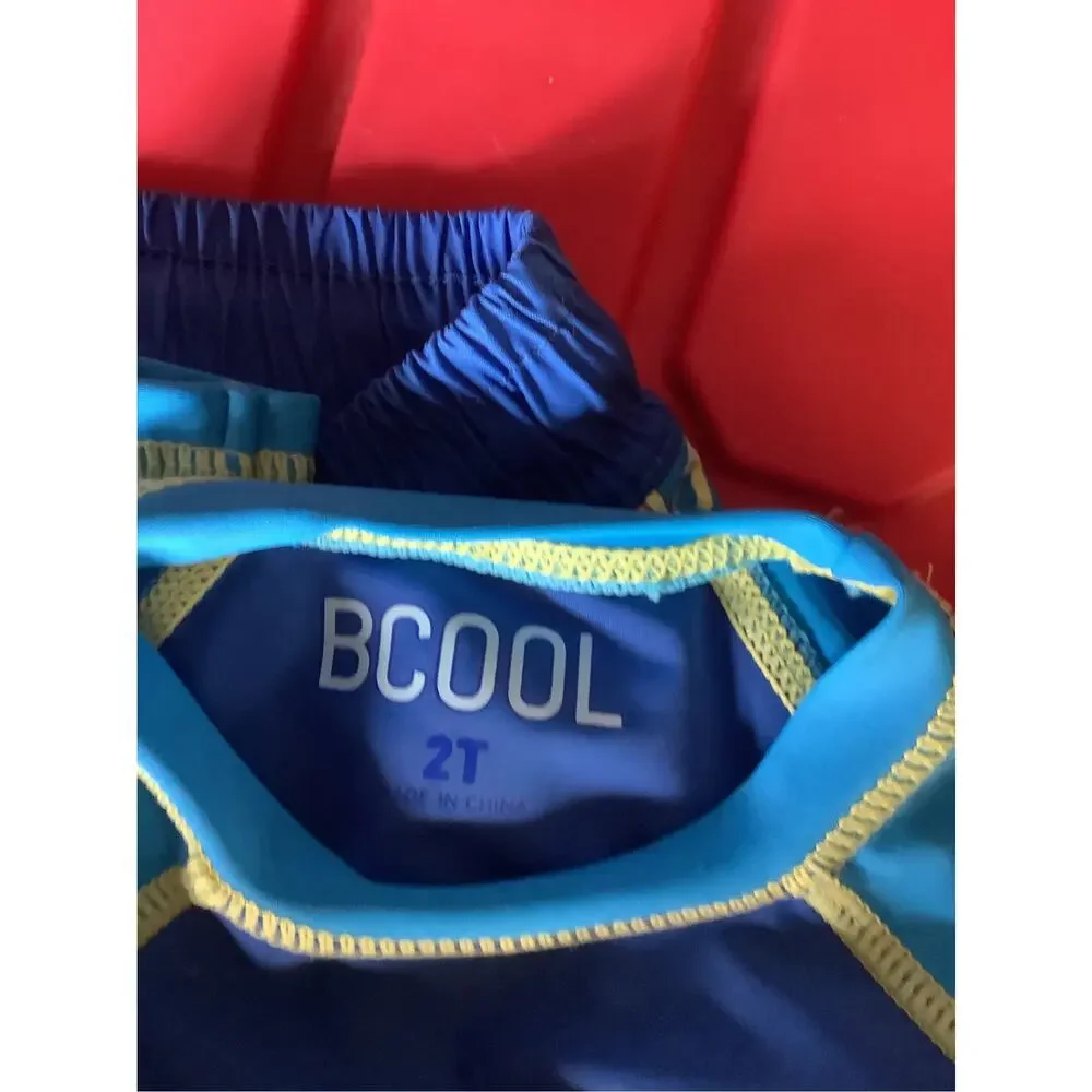 BCOOL Toddler Boys 2 PC Rashguard Short Set size 2T